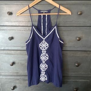 EUC Michael Stars Navy White Tank Size M